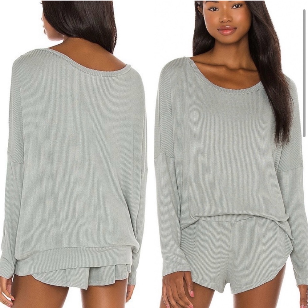 Eberjey Elon Relaxed Rib Top and Relaxed Rib Short NWT MATCHING SET